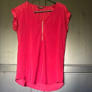 Express Red Zippered Blouse